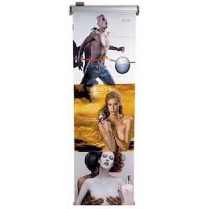 Κυλιόμενο RollUp Banner Τοίχου Μονής Όψης με ρεύμα 85cm