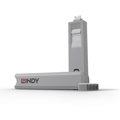 Port Blocker Usb Type-C (1 Key + 4 X Blocks) White Lindy 40427