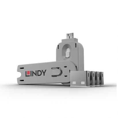 Port Blocker Usb (1 Key + 4 X Blocks) White Lindy 40454