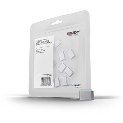 Port Blocker Usb Type-C  (Without Key) Pack Of 10 Blue Lindy 40466