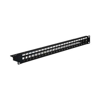 Keystone Panel 1U 24P.(Με Στήριγμα Kαλωδίων&Amp;Γείωση ) Μαύρο EFB 37580.1V2