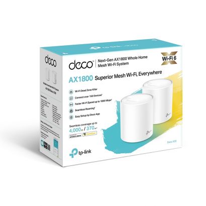 Mesh Wifi 6 System Ax1800 Whole Home  (2 Pack) TP-Link Deco X20(2-pack)