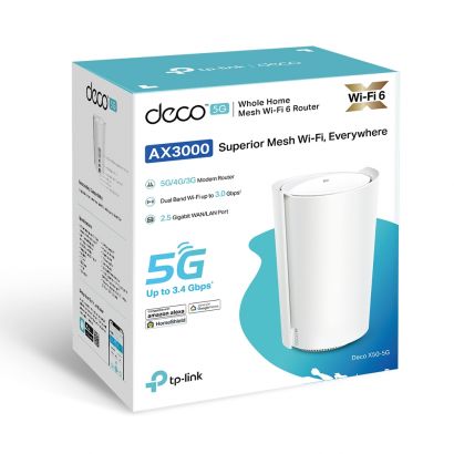 Router 5G Ax3000 Whole Home Mesh Wi-Fi 6 , Build-In 5G Modem Με Υποδοχή Κάρτας Sim TP-Link Deco X50-5G(1-pack)