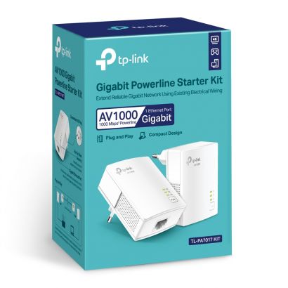 Power Line Av1000 Gigabit Powerline Starter Kit TP-Link TL-PA7017 KIT