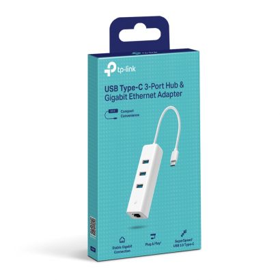 Usb Type-C 3-Port Hub  3.0 &Amp; Gigabit Ethernet Adapter TP-Link UE330C