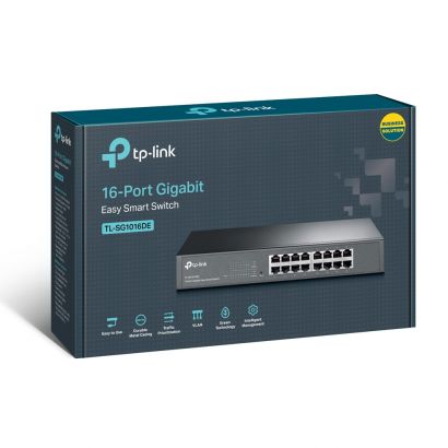 Switch 16-Port Gigabit Smart 13-Inch Rack-Mountable TP-Link TL-SG1016DE