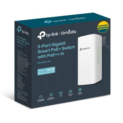 Switch 5-Port Gigabit Smart With 1-Port Poe++ In And 4-Port Poe+ Out  64W TP-Link SG2005P-PD