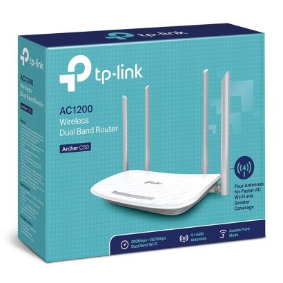 Router Ac1200 Wireless Dual Band 4X10/100P. TP-Link Archer C50