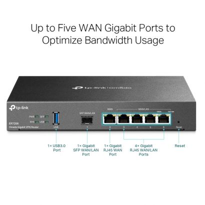 Vpn Router Omada With 1? Gigabit Sfp , 5? Gigabit Rj45, 1* Usb 2.0 (Supports Usb Lte Dongle ) TP-Link ER7206