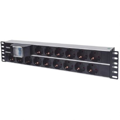 Πολυπριζο 19&Apos; 15Xsch Σε Sch 2U Μαυρο Με Διακοπτη Manhattan 714051