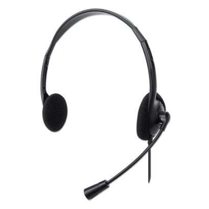 Headphone With Microphone Usb Black (1 X Usb) Manhattan 179850