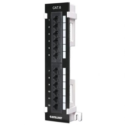 Patchpanel  12 Port Cat6  Utp Μαυρο Επιτοιχο Manhattan 560269