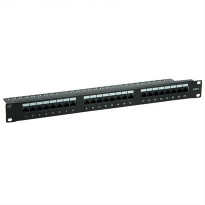 Patchpanel 24 Port Cat6  Utp Μαυρο (Vertical Patch) Value 26.99.0362-5