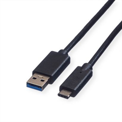 Usb Cable Type-C Male To Usb3.2 Gen1 Type-A Male 1M Black Roline 11.02.9011-10