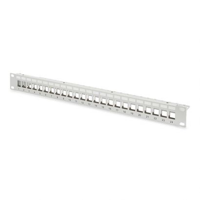 Keystone Panel 1U 24P(Με Στήριγμα Kαλωδίων&Amp;Γείωση )Γκριζο Digitus DN-91410