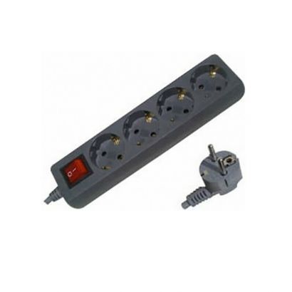 Πολυπριζο 4X  Με Διακόπτη 1,5M Γκρι Oem-T 27127