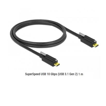 Usb Cable Type-C M To Type-C M 10 Gbps 1M With Screw Delock 83719