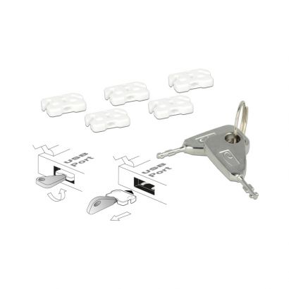 Port Blocker Usb (2 Key + 5 X Blocks) Delock 20648