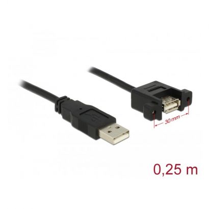 Usb Cable Type A-A M/F V. 2.0 0.25M Panel-Mount Delock 85462