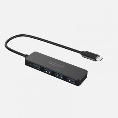 Hub Usb Type-C M To 4 Port Usb 3.1Gen1 Type-A F 5 Gbit/S Black Approx C54