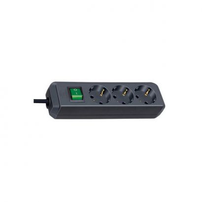 Πολυπριζο 3X Με Διακόπτη 1.5M Μαύρο Intronics BN3021