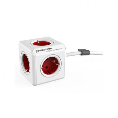 Πολυπριζο 5X Powercube 3M White/Red Intronics BN3046