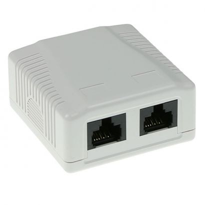 Πριζα Αυτοκολλητη Επιτοιχια 2Χrj45 Utp Cat6 Intronics FA6002