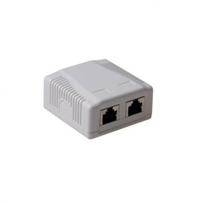 Πριζα Αυτοκολλητη Επιτοιχια 2Χrj45 Stp Cat6A Intronics FA7004