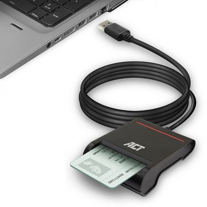 Card Reader Usb2.0 Smartcard Eid Card Reader, Black Intronics AC6015