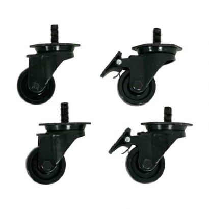 Σετ 4 Τροχων (2+2 Με Φρένο) 4X150Kg (Steel Rack) M12 Για Επιδαπέδιο Rack Steel CCA-0-7040