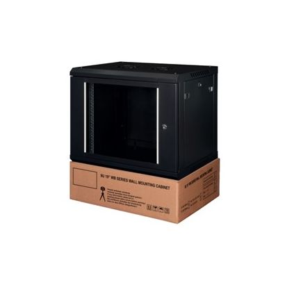 Επίτοιχη Καμπίνα 6U Με Βάθος 450Mm &Apos;&Apos;Flat Pack&Apos;&Apos; Μαύρη Steel STEEL-06U6045-BL-F