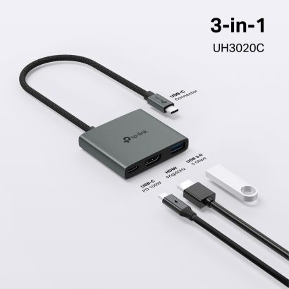 Docking Station Type-C to 4K HDMI, 1x USB 3..0 ,USB-C PD 100W UH3020C TP-Link
