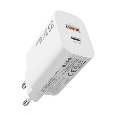 CHARGING Adapter WALL 1xType-C & 1xUSB-A QC 3.0 30W 40431/SL-EC67 S-Link