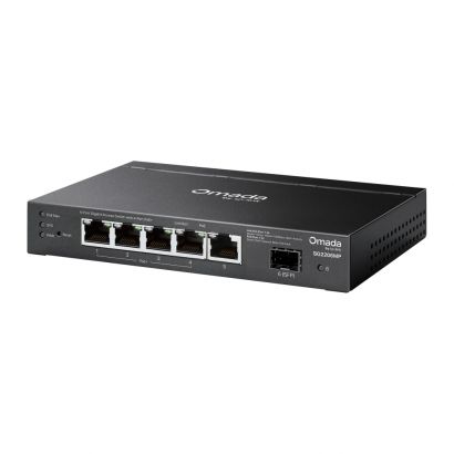 SWITCH 5-Port Gigabit+ 1*Gigabit SFP+ Smart Managed 4Port PoE+ 63W PoE Power Desktop Steel Case SG2206MP TP-Link