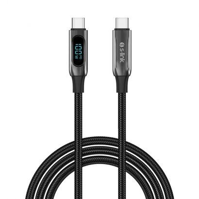 USB CABLE Type-C male to type-C male 1m Armor LED data&charge 100W 41765/LCC-0100 S-Link