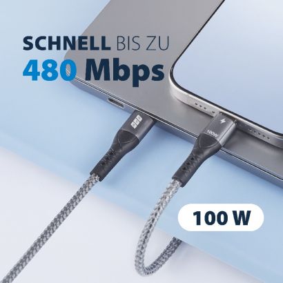 USB CABLE Type-C male to USB Type-C male (USB 2.0) PD3.0 100W 5A 2m (PD & DATA) USB-CC-00003 EFB