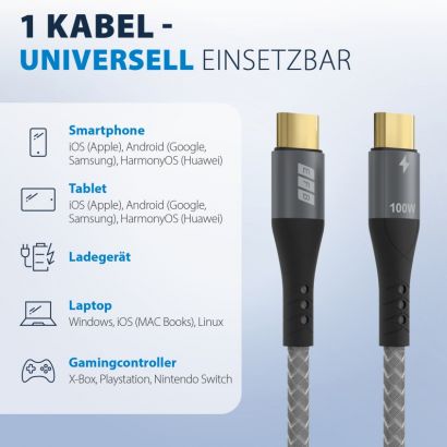USB CABLE Type-C male to USB Type-C male (USB 2.0) PD3.0 100W 5A 1m (PD & DATA) USB-CC-00002 EFB