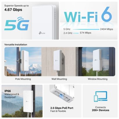 5G AX3000 Wi-Fi 6 Outdoor Router , με υποδοχή κάρτας SIM Archer NX500-Outdoor TP-Link